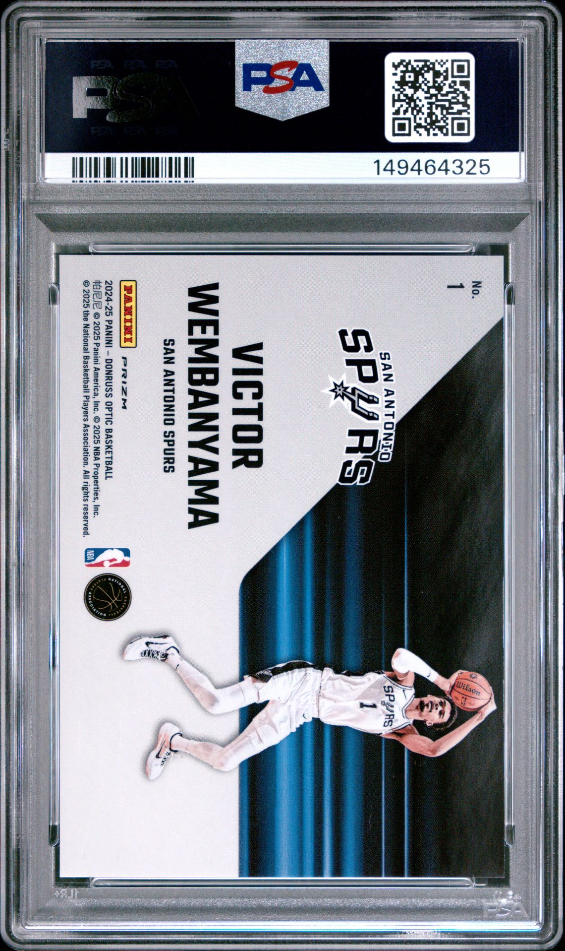 2024 Panini Donruss Optic Phazes Victor Wembanyama #1 Mint 9 back