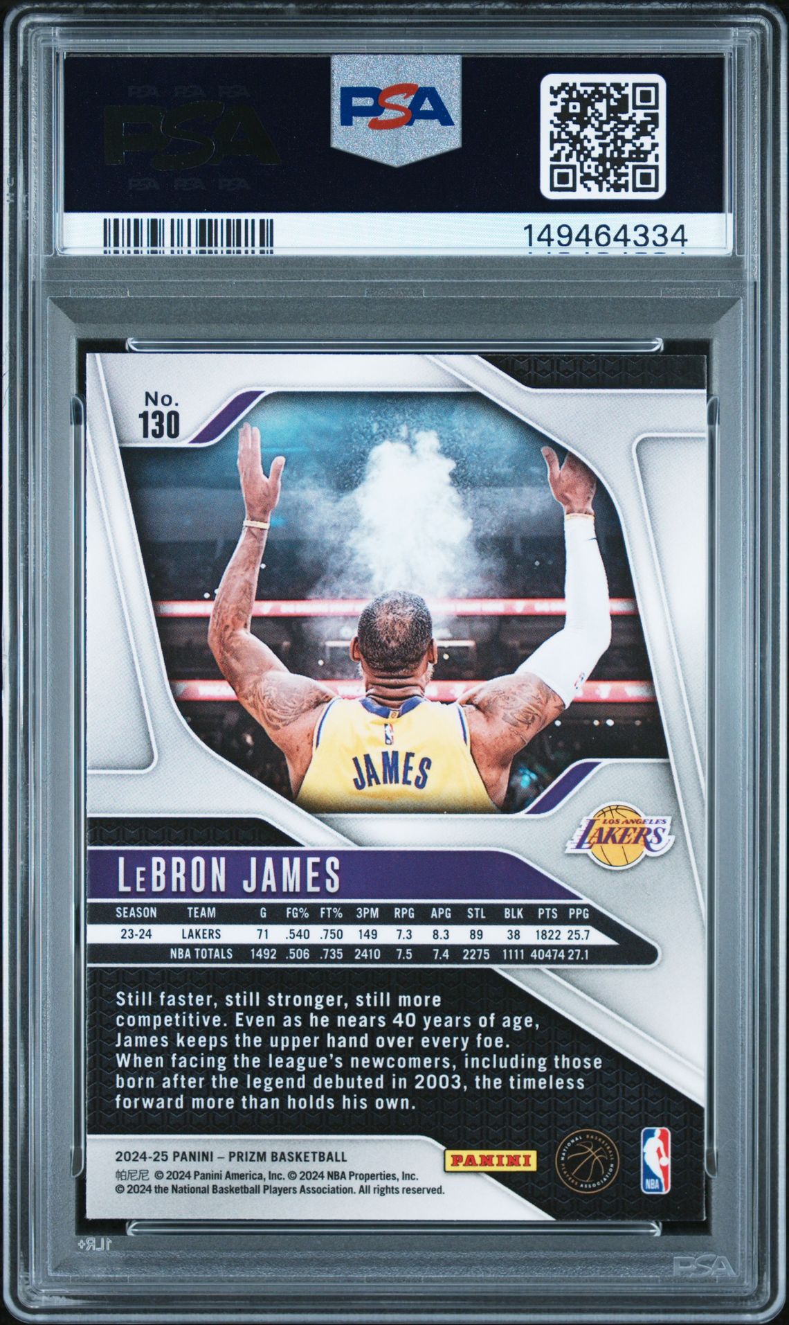2024 Panini Prizm Lebron James #130 Mint 9 back