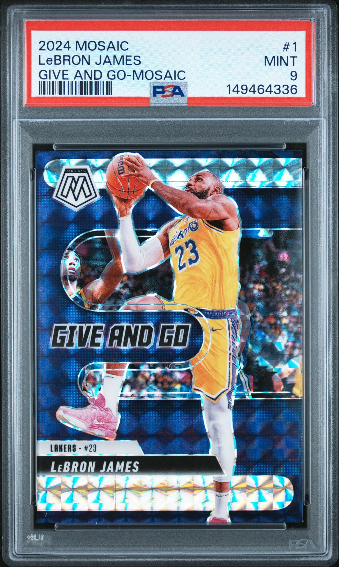 2024 Panini Mosaic Give And Go Lebron James #1 (Give And Go-Mosaic) Mint 9 front