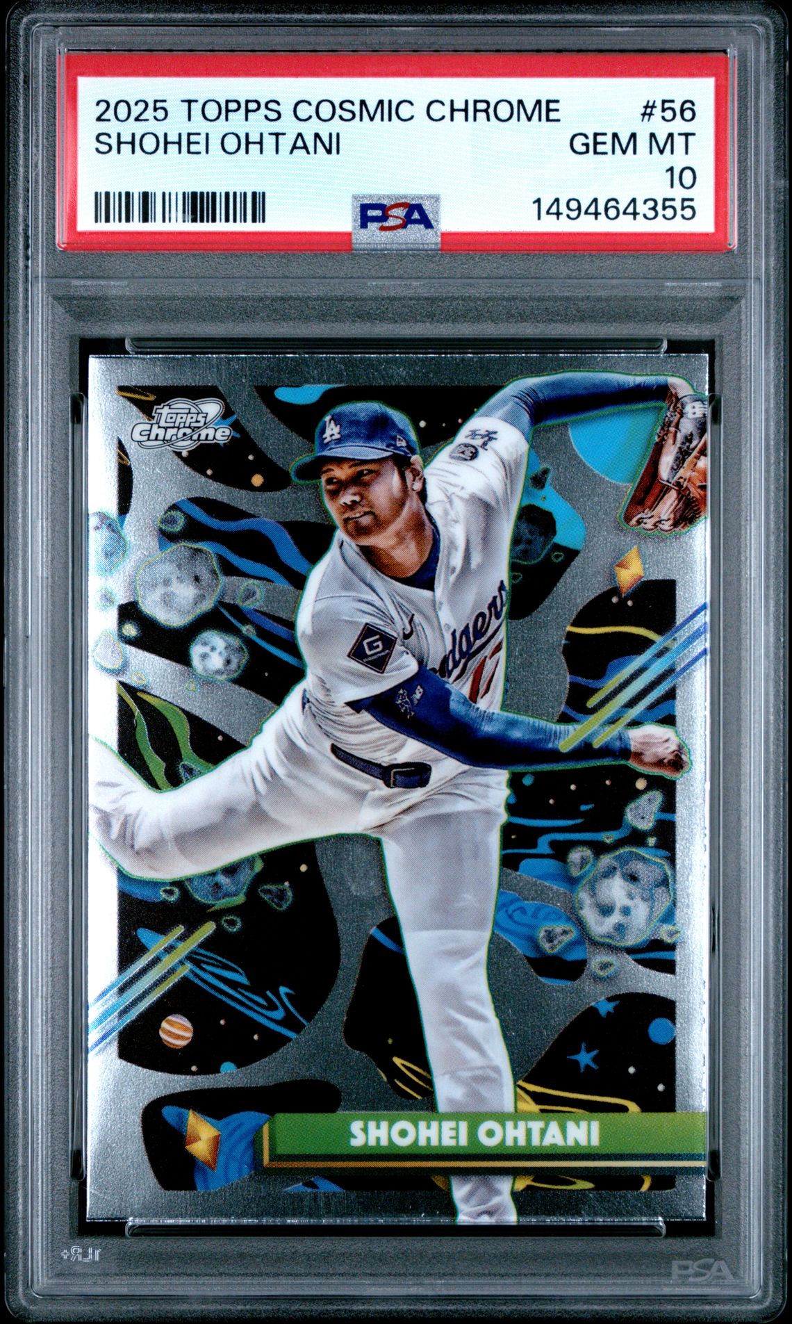 2025 Topps Cosmic Chrome Shohei Ohtani #56 Gem Mt 10 front view - PSA graded GEM MT 10