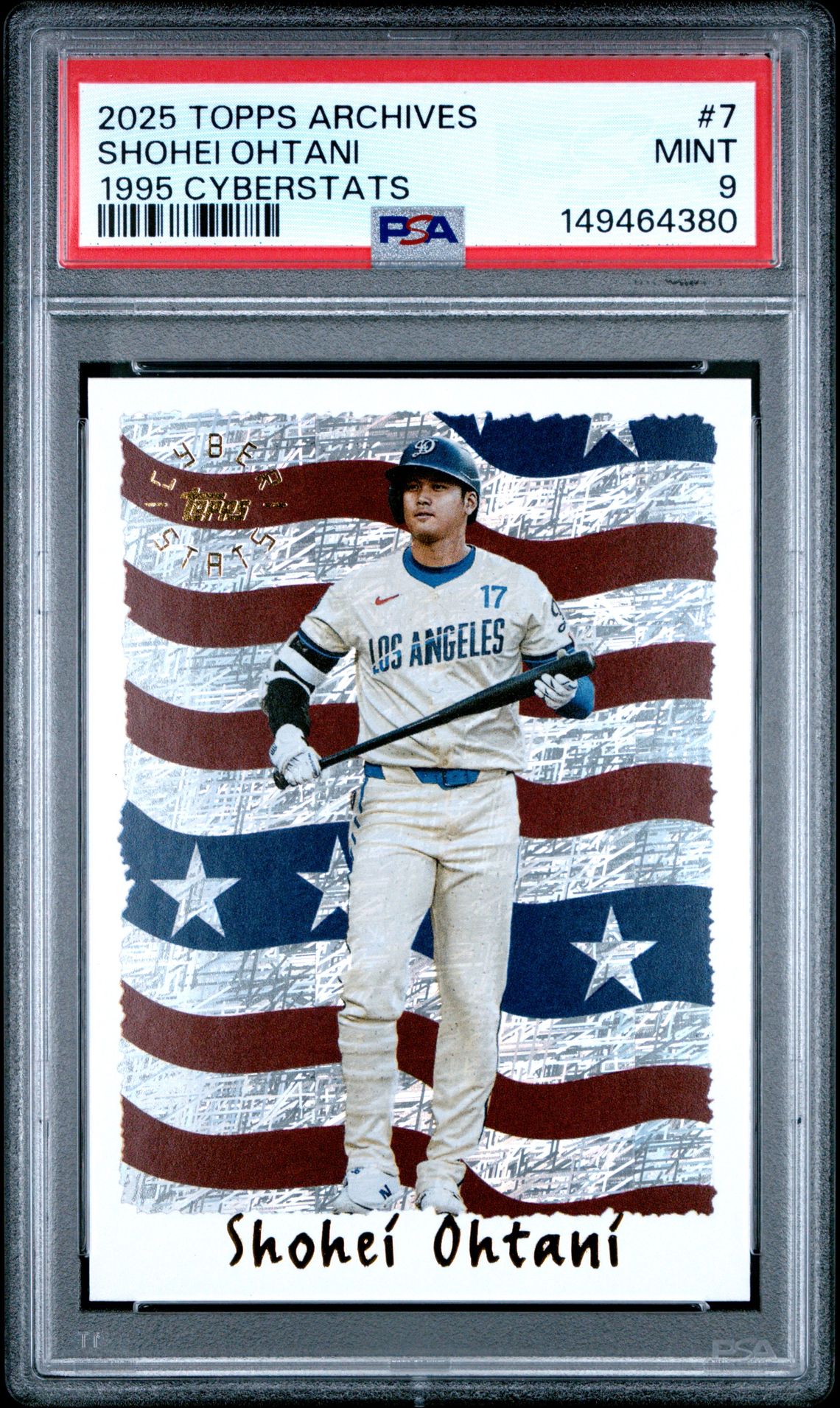2025 Topps Archives 1995 Topps Cyberstats Shohei Ohtani #7 Mint 9 front