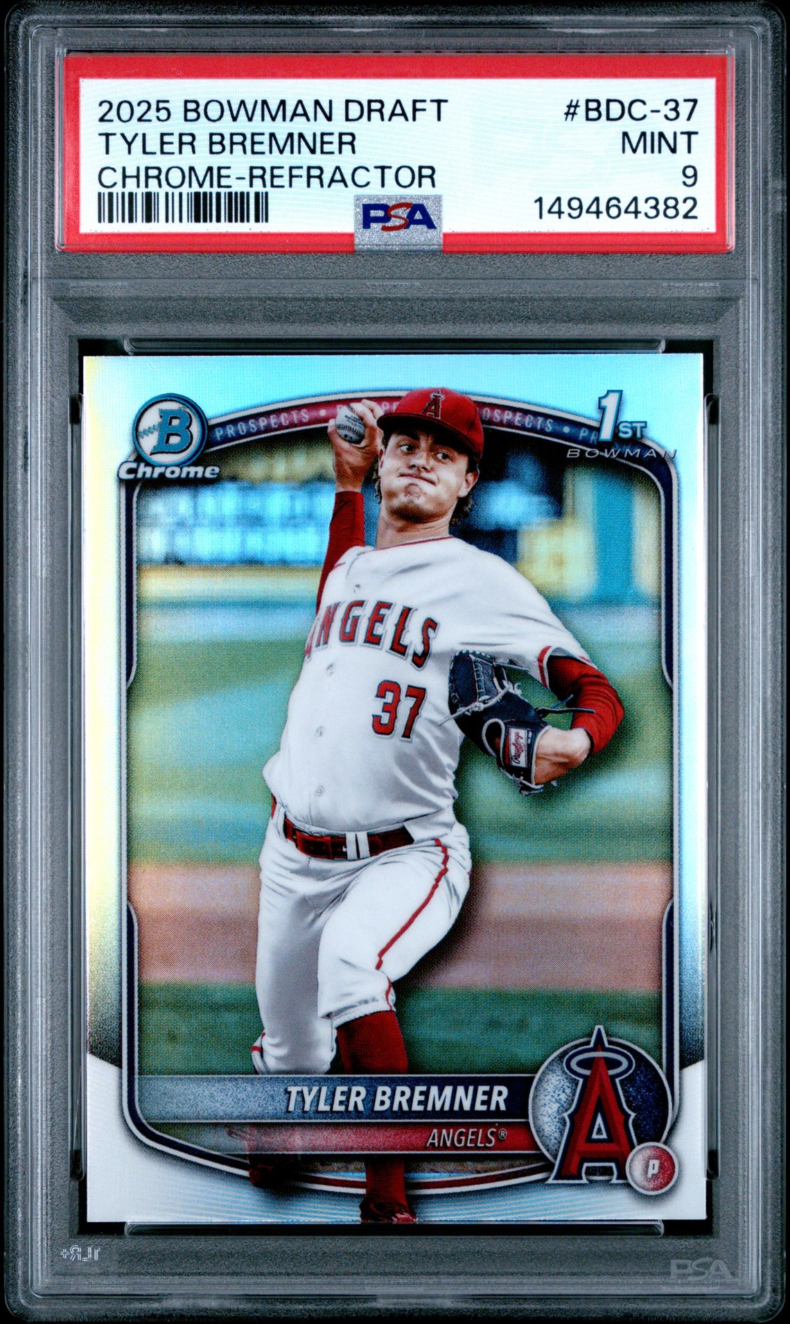 2025 Bowman Draft Tyler Bremner #Bdc-37 (Chrome-Refractor) Mint 9 front