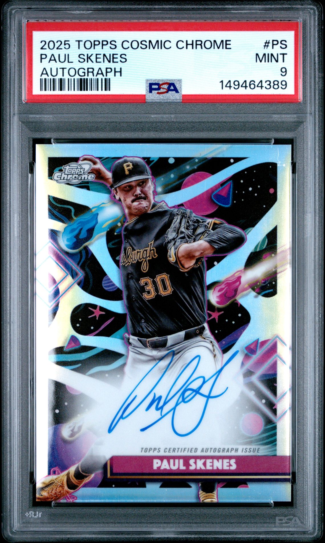 2025 Topps Cosmic Chrome Cosmic Chrome Autographs Paul Skenes #Ps Mint 9 front
