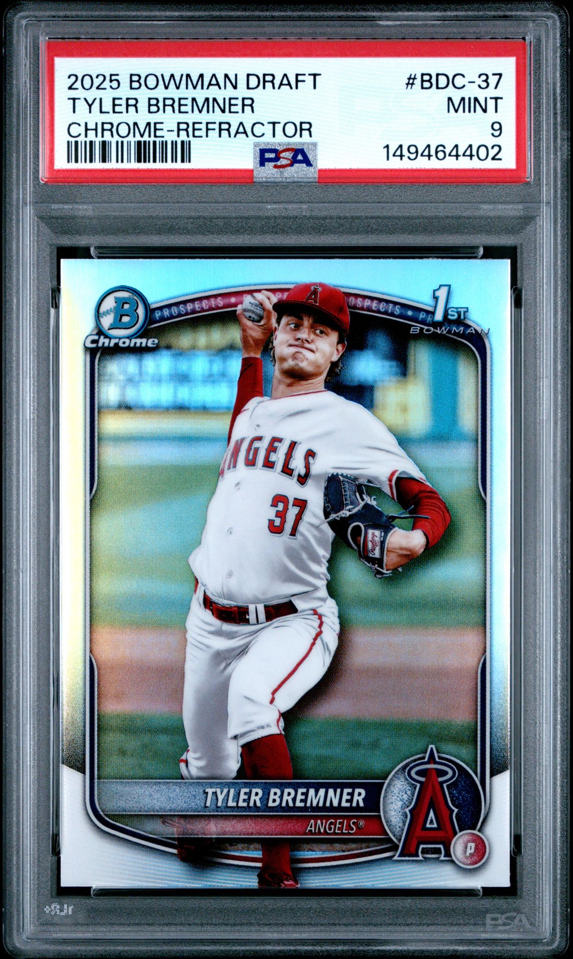 2025 Bowman Draft Tyler Bremner #Bdc-37 (Chrome-Refractor) Mint 9 front