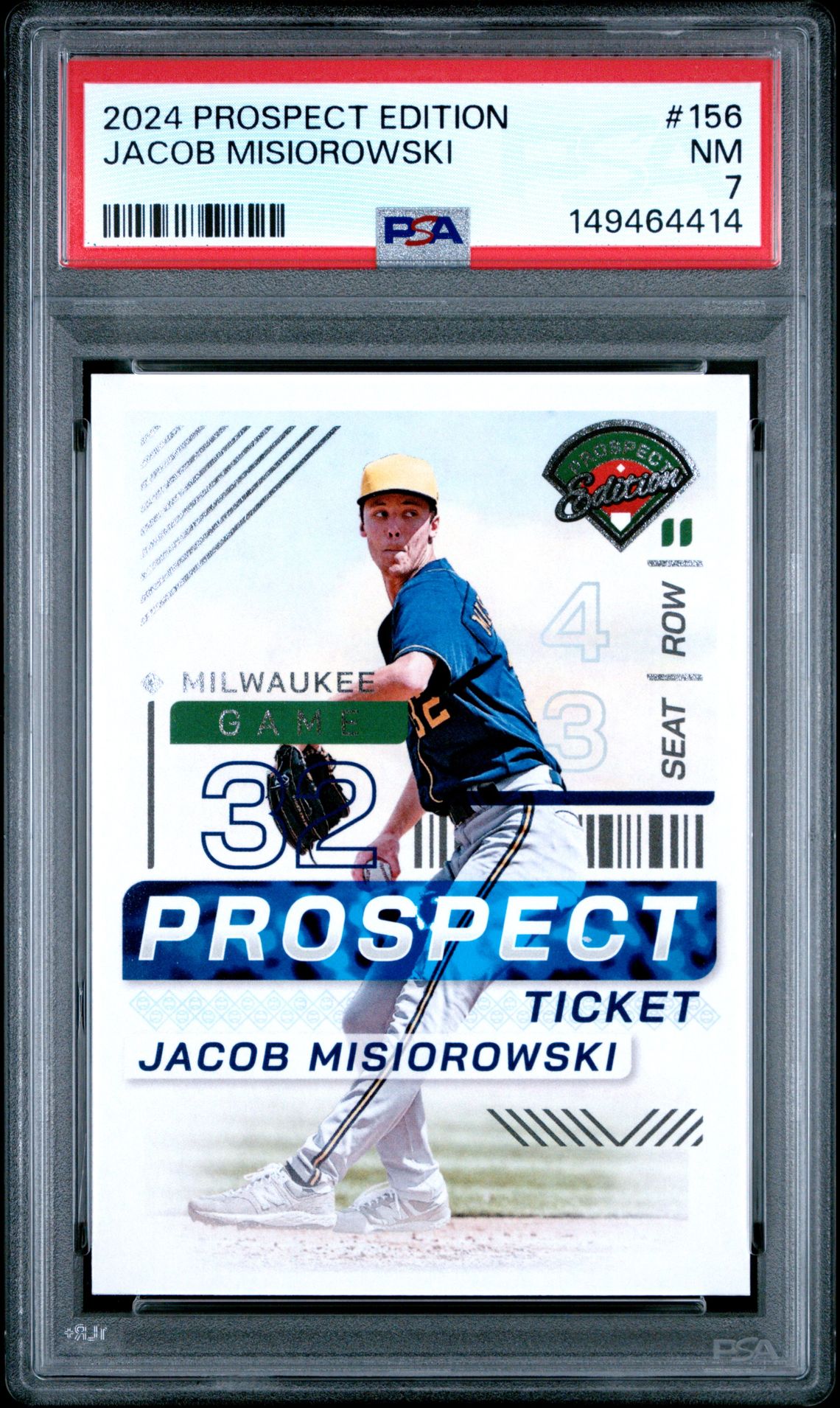 2024 Panini Prospect Edition Jacob Misiorowski #156 Nm 7 front