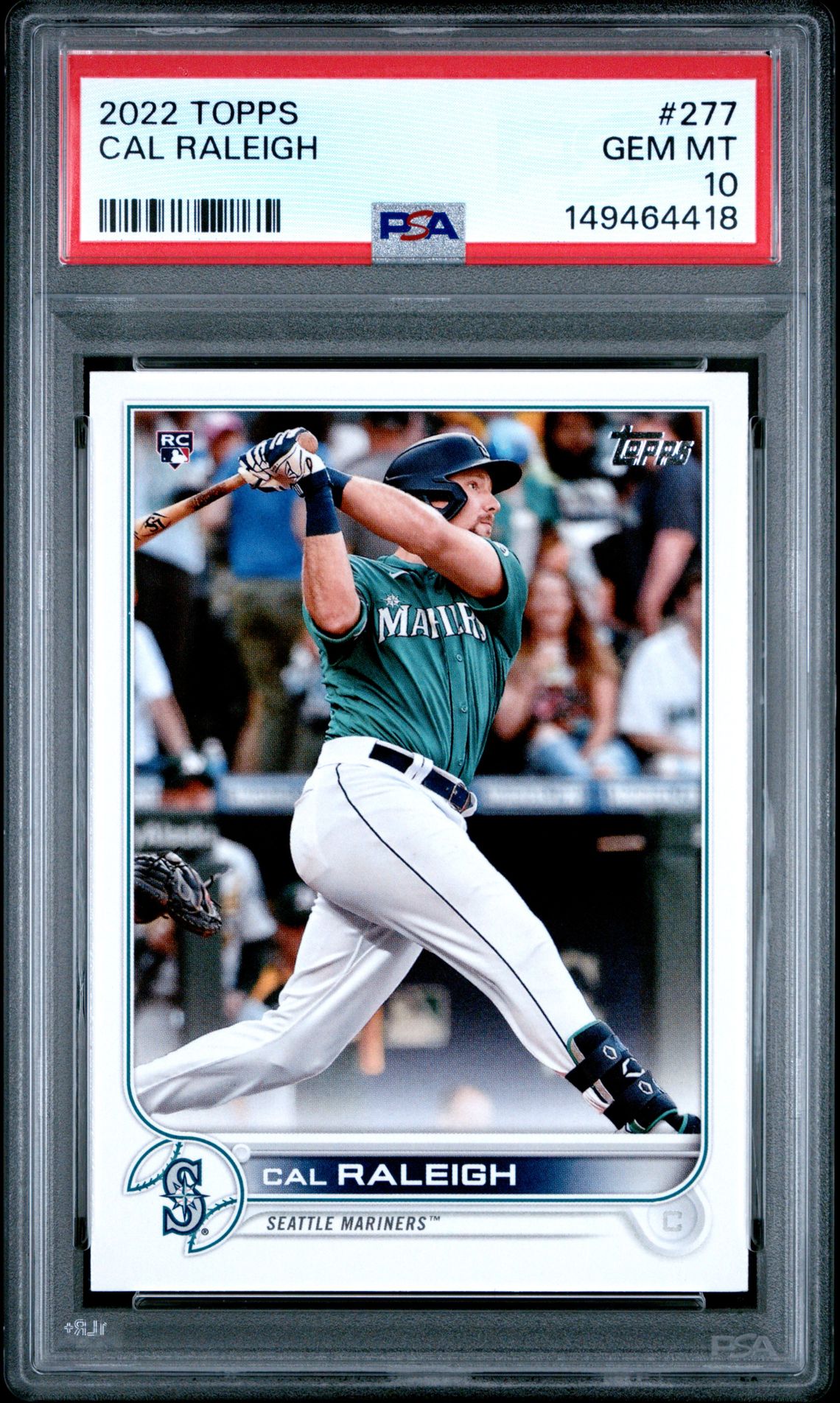2022 Topps Cal Raleigh #277 Gem Mt 10 front