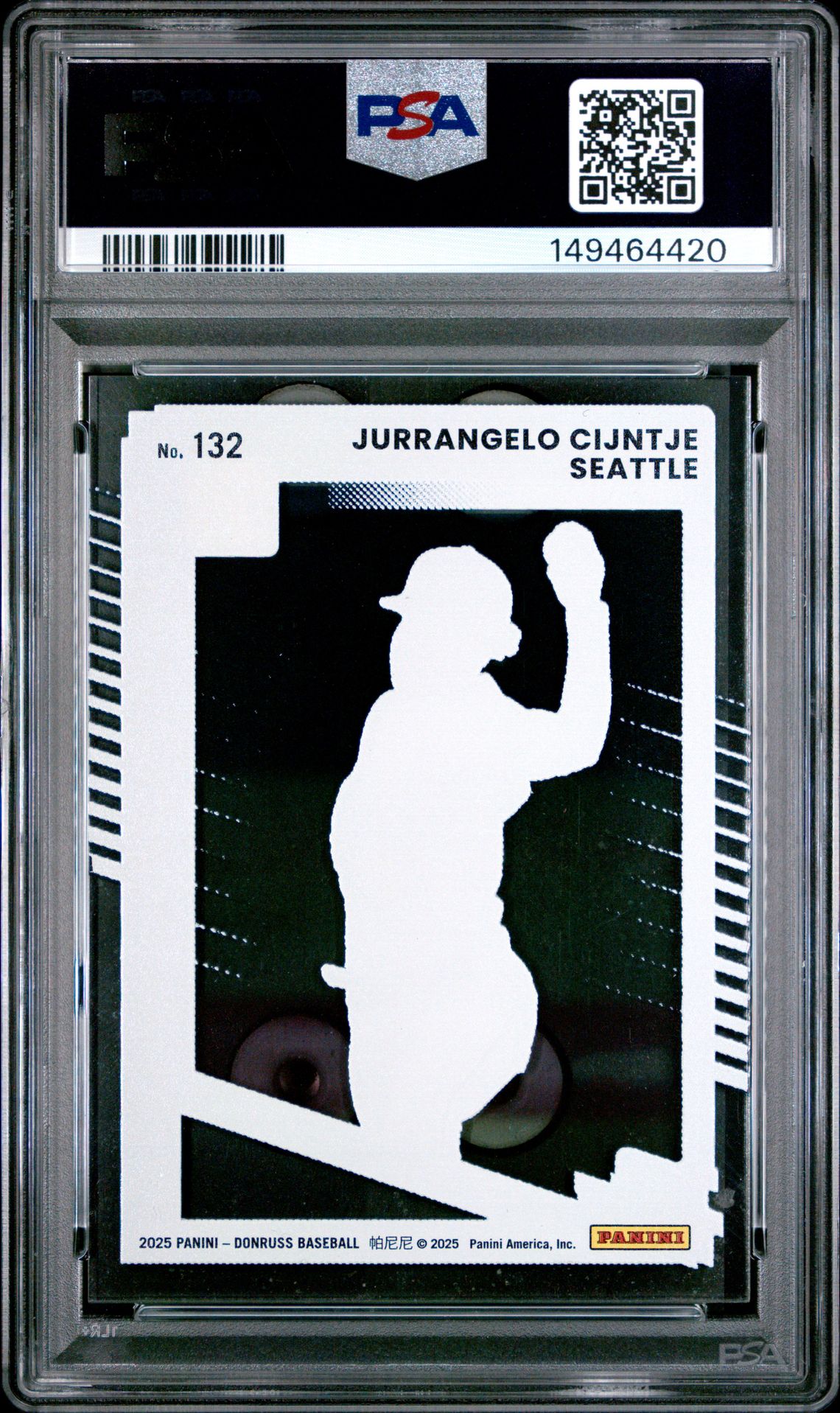 2025 Panini Donruss Jurrangelo Cijntje #132 (Clearly Rated) Mint 9 back