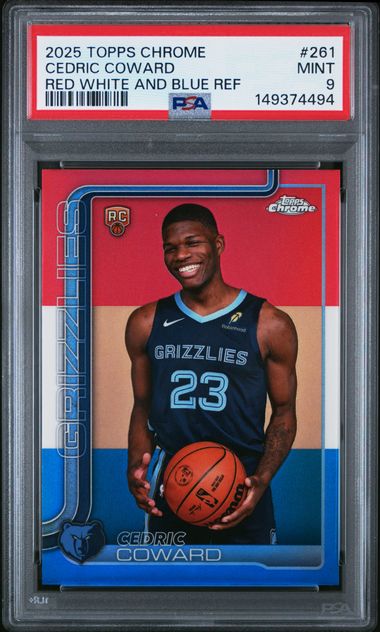 2025 Topps Topps Chrome Red White & Blue #261 Cedric Coward White front