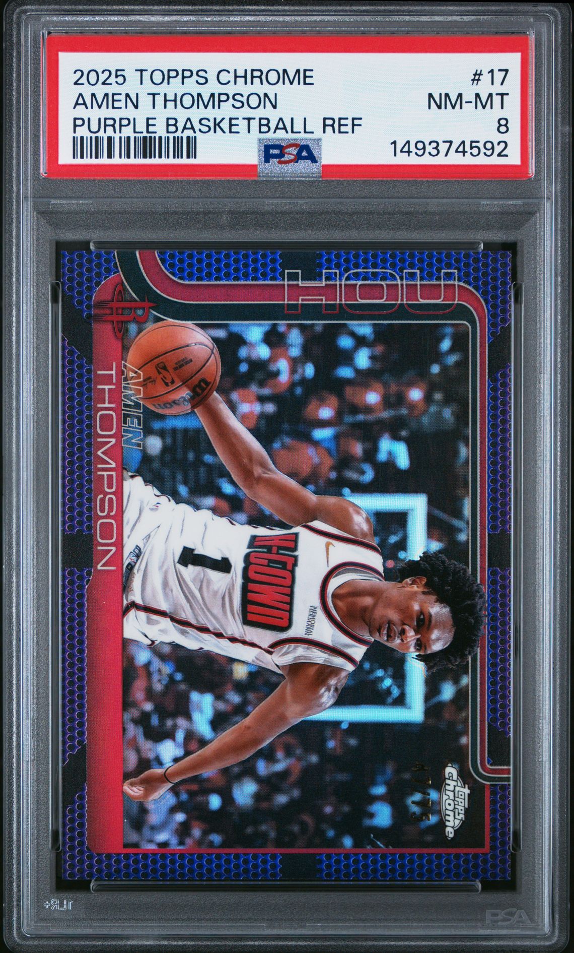 2025 Topps Chrome Amen Thompson #17 (Purple Basketball Ref) Nm-Mt 8 front