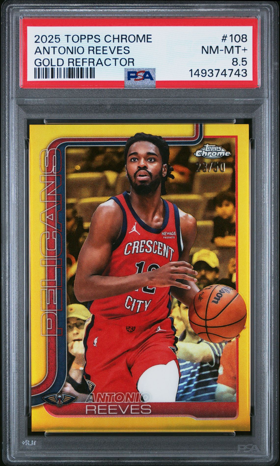 2025 Topps Chrome Antonio Reeves #108 (Gold Refractor) Nm-Mt+ 8.5 front