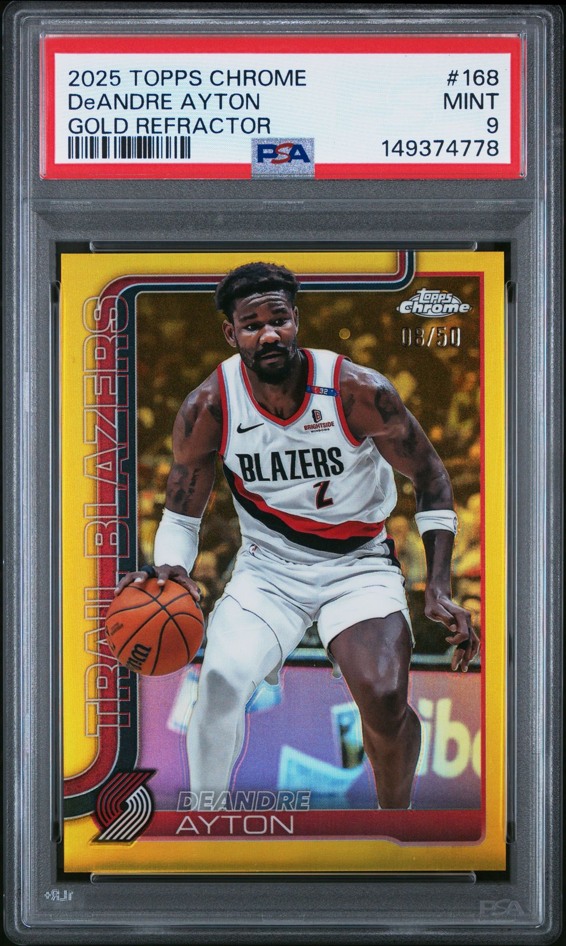 2025 Topps Chrome Deandre Ayton #168 (Gold Refractor) Mint 9 front