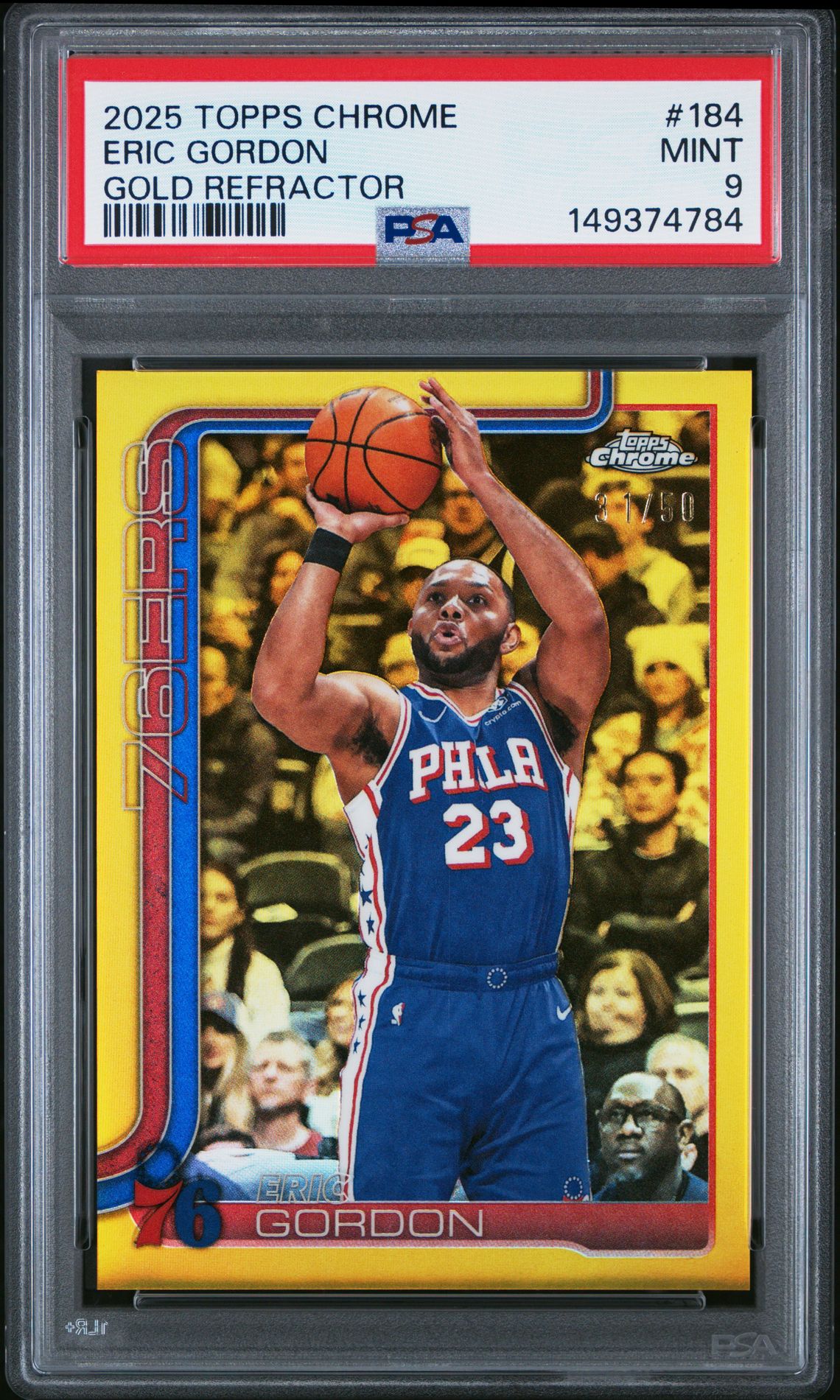 2025 Topps Chrome Eric Gordon #184 (Gold Refractor) Mint 9 front