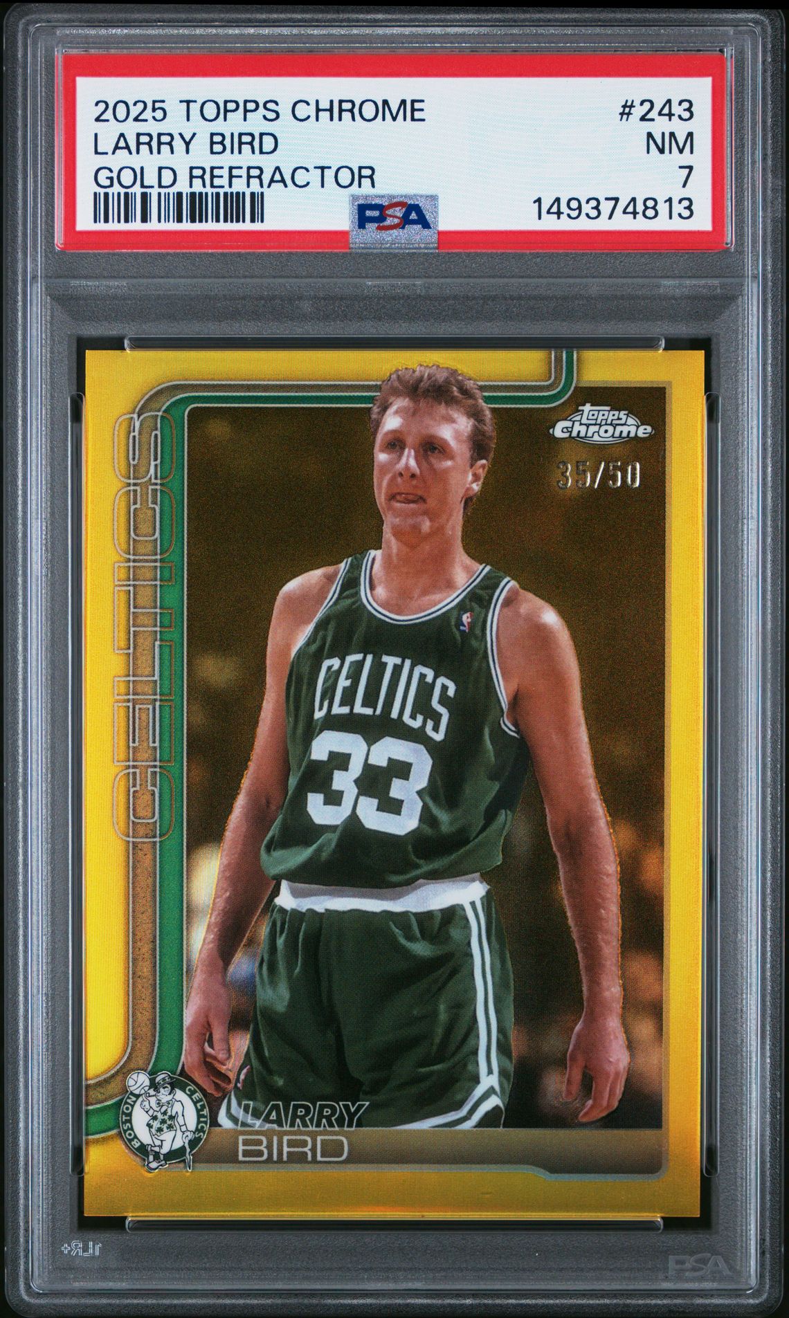 2025 Topps Chrome Larry Bird #243 (Gold Refractor) Nm 7 front
