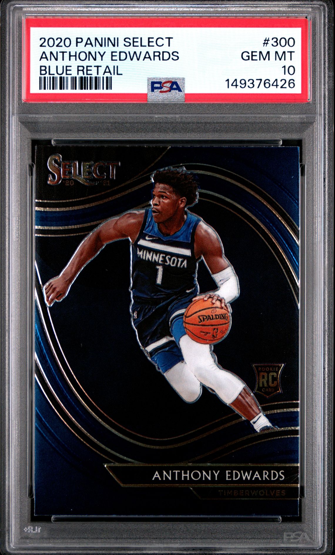 2020 Panini PANINI SELECT BLUE RETAIL #300 Anthony Edwards front