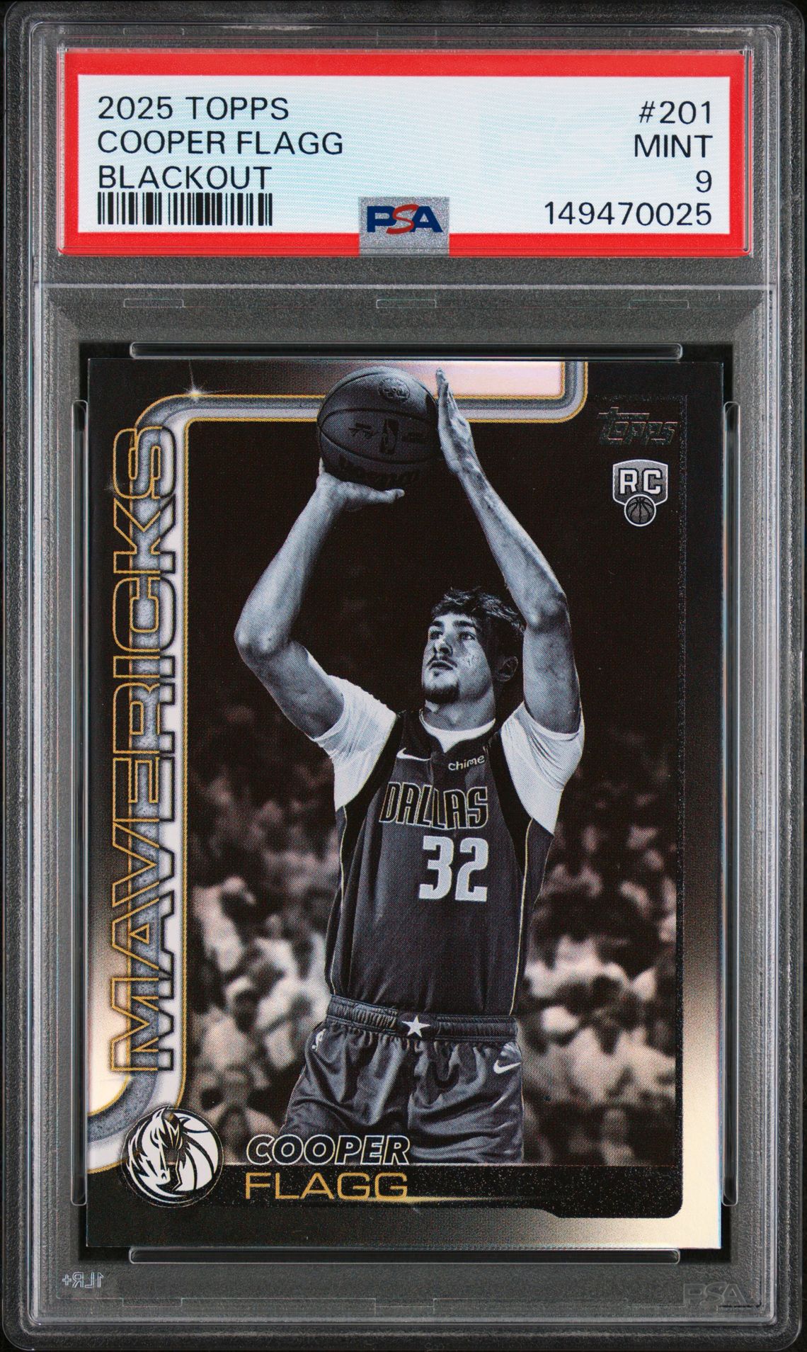 2025 Topps Cooper Flagg #201 (Blackout) Mint 9 front