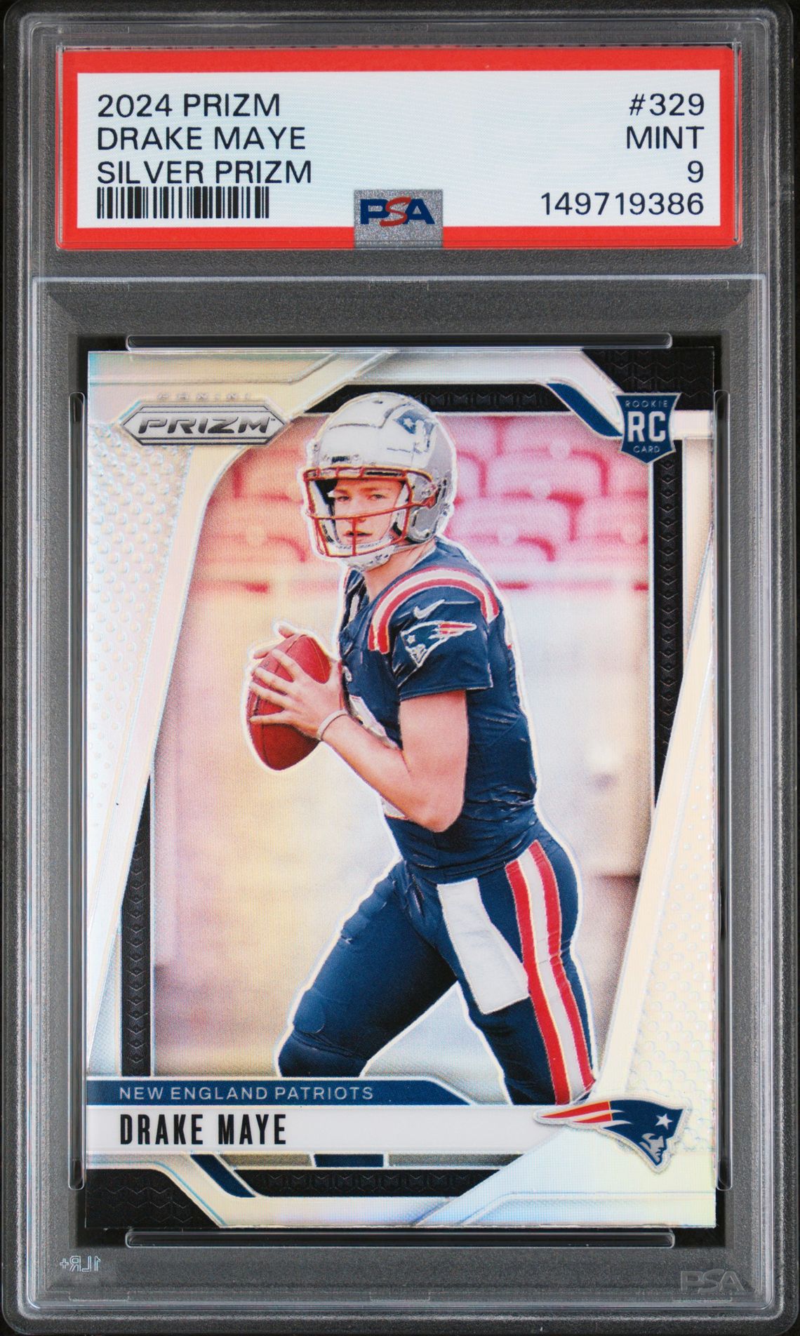 2024 Panini Prizm Drake Maye #329 (Silver Prizm) Mint 9 front