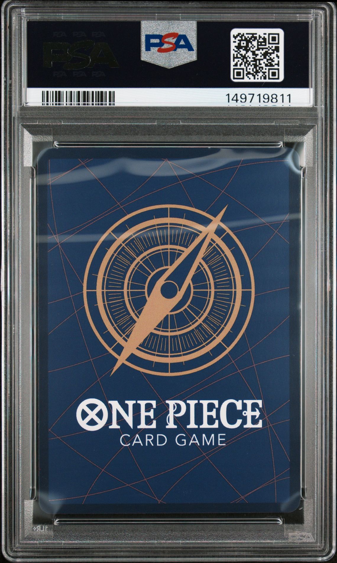 2025 One Piece Op11-A Fist Of Divine Speed Honesty Impact #018 (Alternate Art) Gem Mt 10 back view - PSA certificate #149719811
