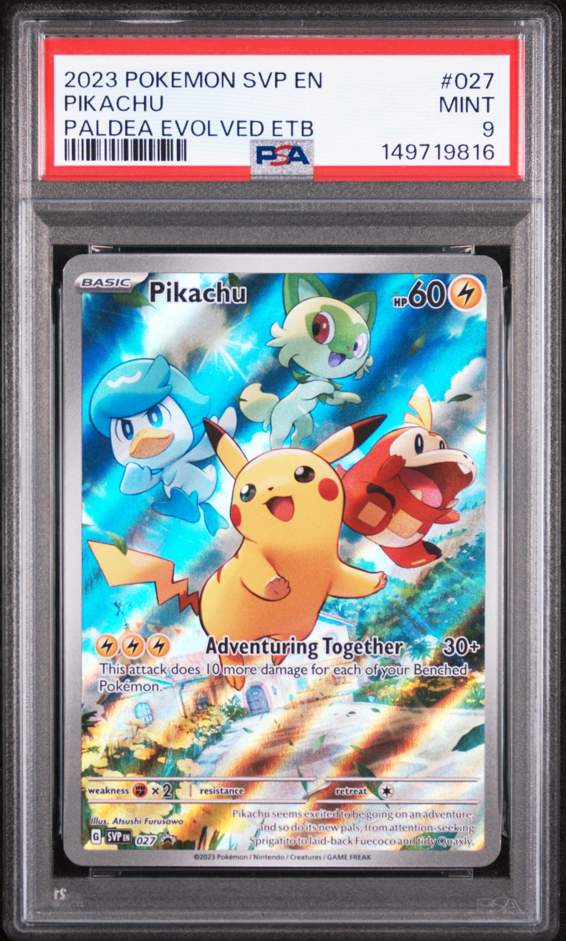 2023 Pokemon Svp En-Sv Black Star Promo Pikachu #027 (Paldea Evolved Etb) Mint 9 front