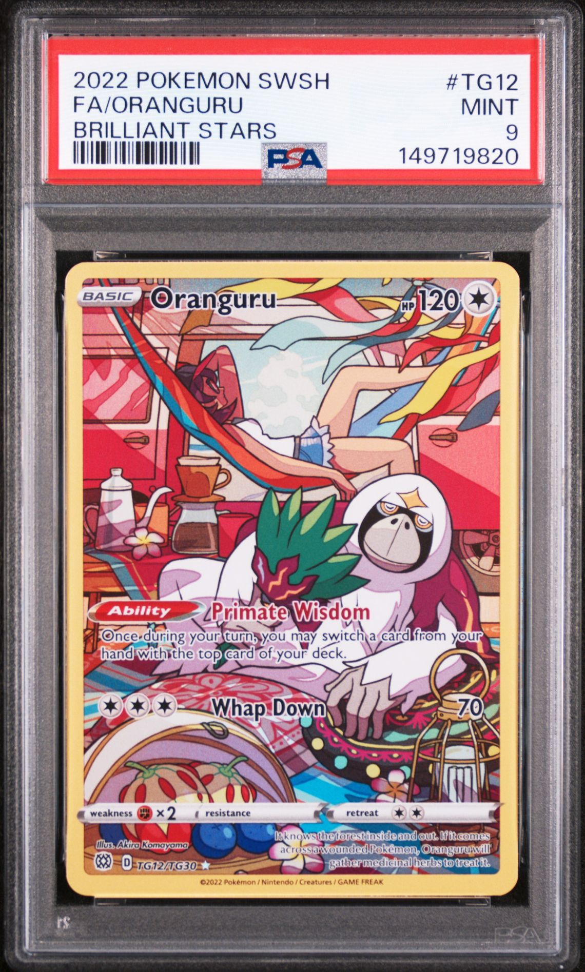 2022 Pokemon Sword & Shield Brilliant Stars Fa/Oranguru #Tg12 (Brilliant Stars) Mint 9 front