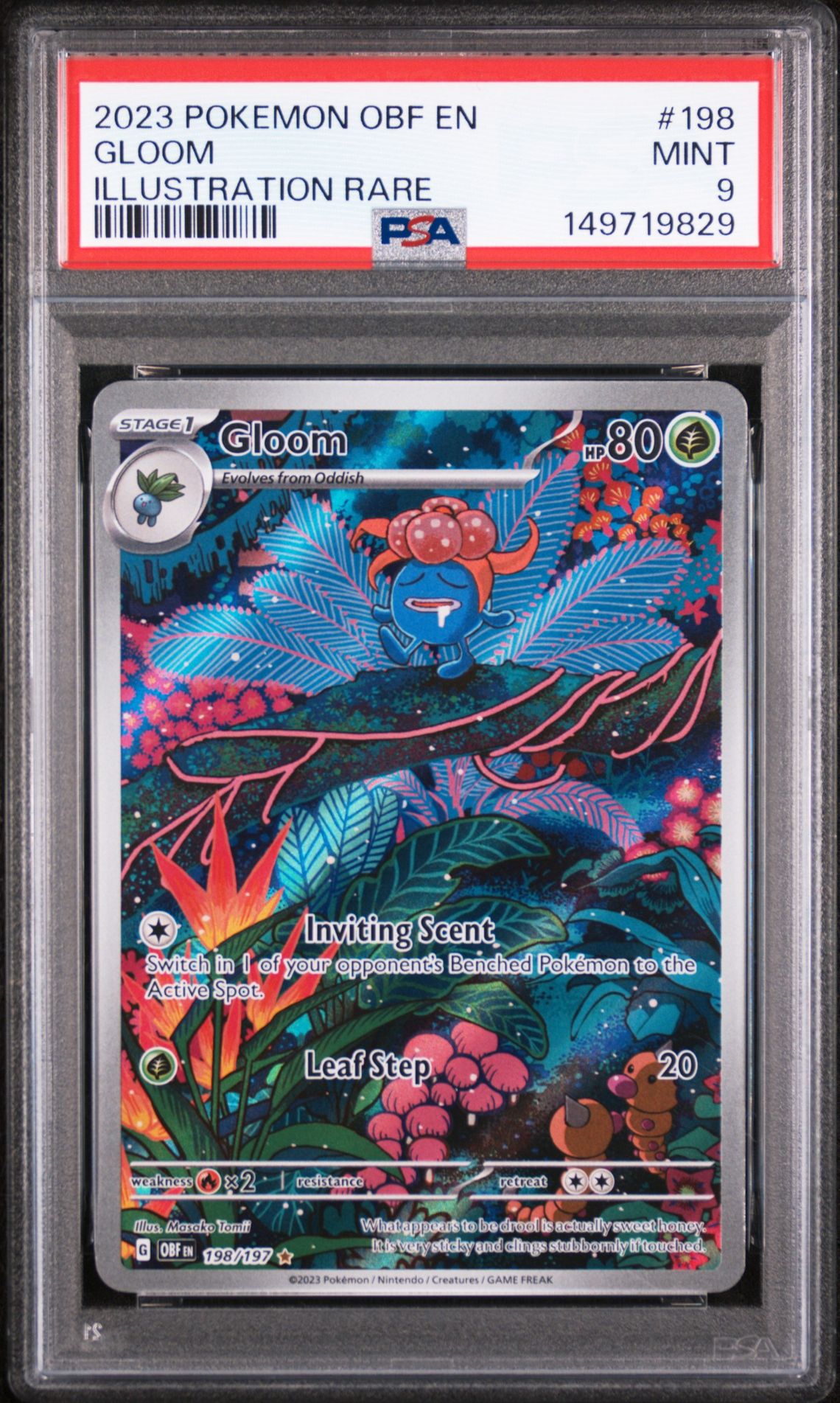 2023 Pokemon Obf En-Obsidian Flames Gloom #198 (Illustration Rare) Mint 9 front