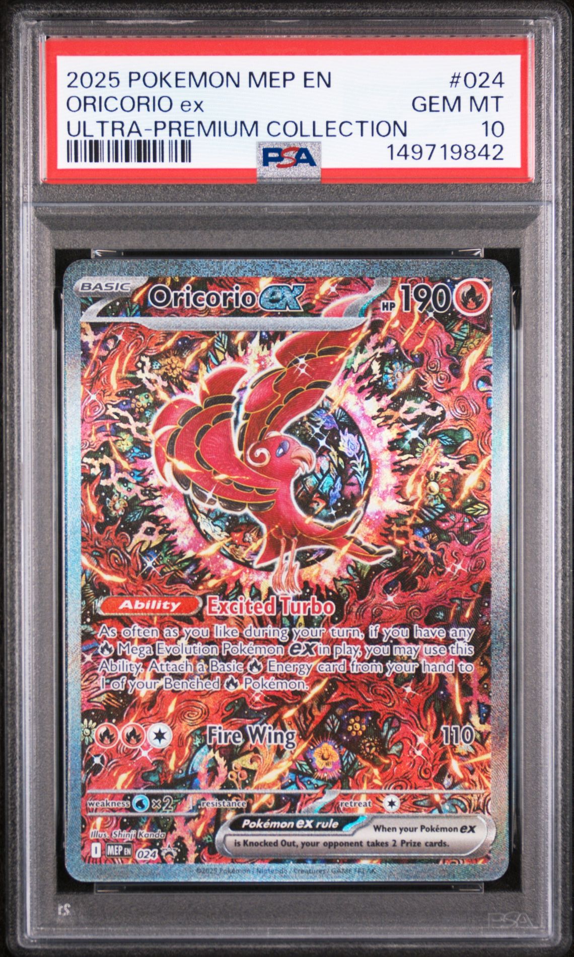 2025 Pokemon Mep En-Me Black Star Promo Oricorio Ex #024 (Ultra-Premium Collection) Gem Mt 10 front