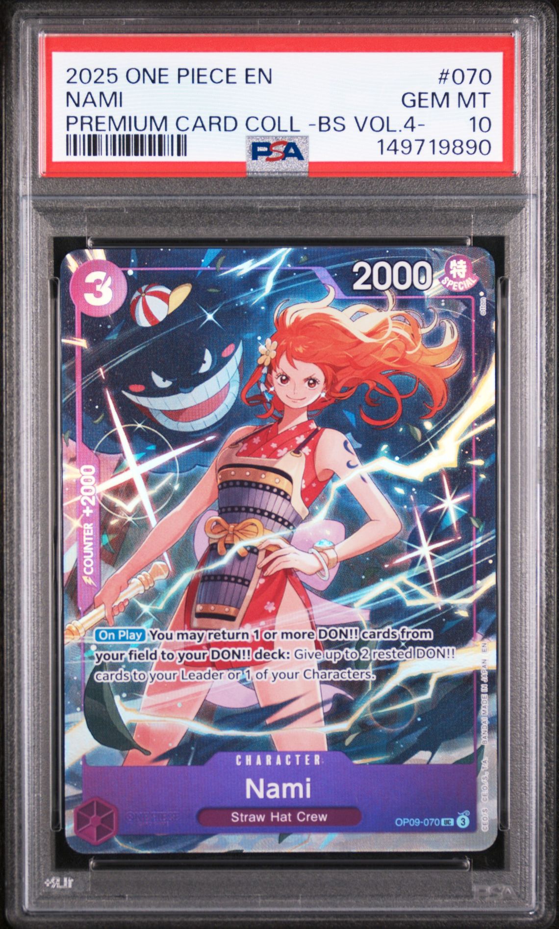 2025 One Piece Premium Card Collection -Best Selection Vol.4 - Nami #070 Gem Mt 10 front