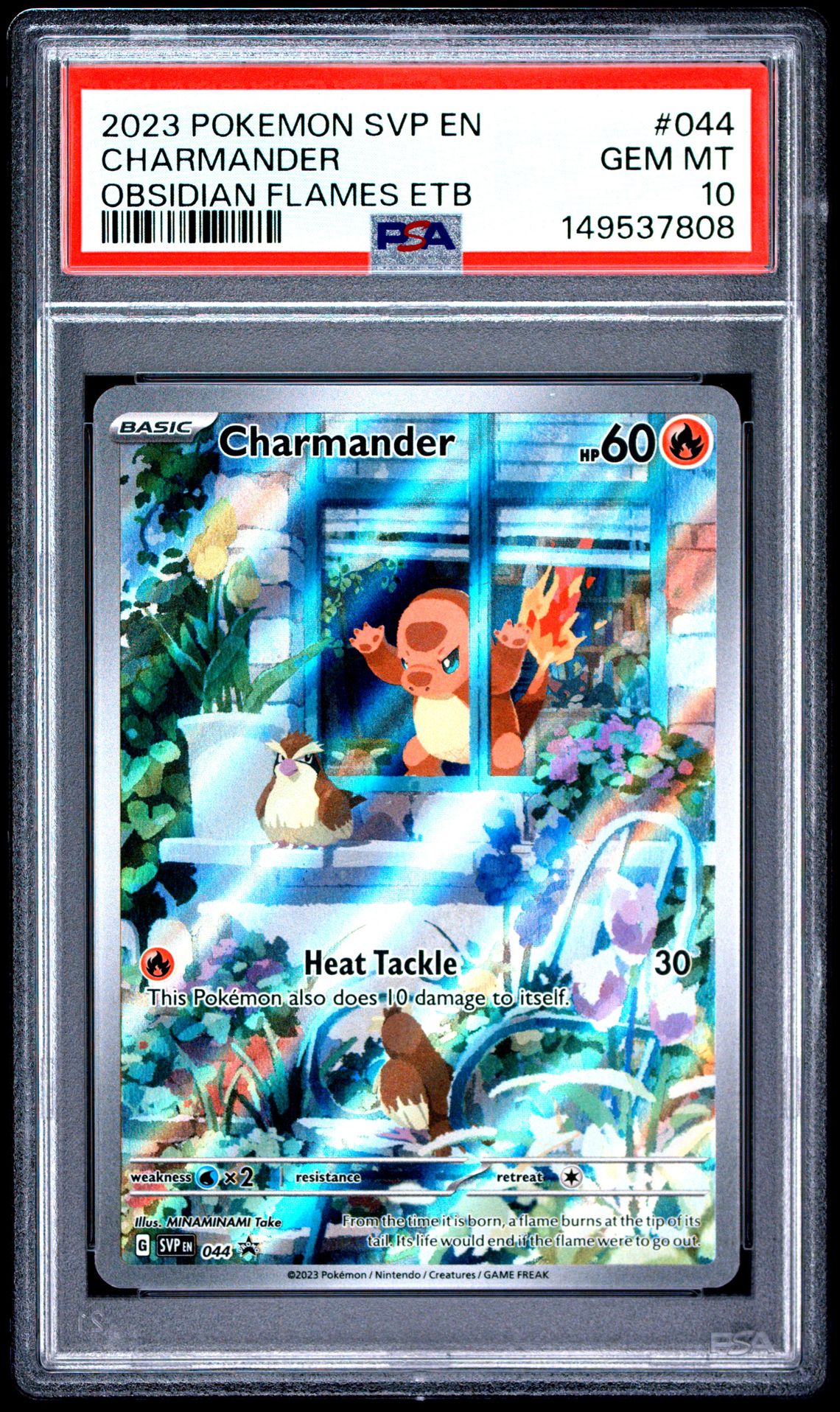 2023 Pokemon Svp En-Sv Black Star Promo Charmander #044 (Obsidian Flames Etb) Gem Mt 10 front