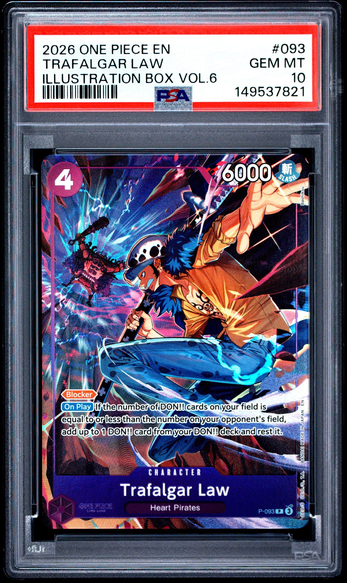 2026 One Piece Promos Trafalgar Law #093 (Illustration Box Vol.6) Gem Mt 10 front