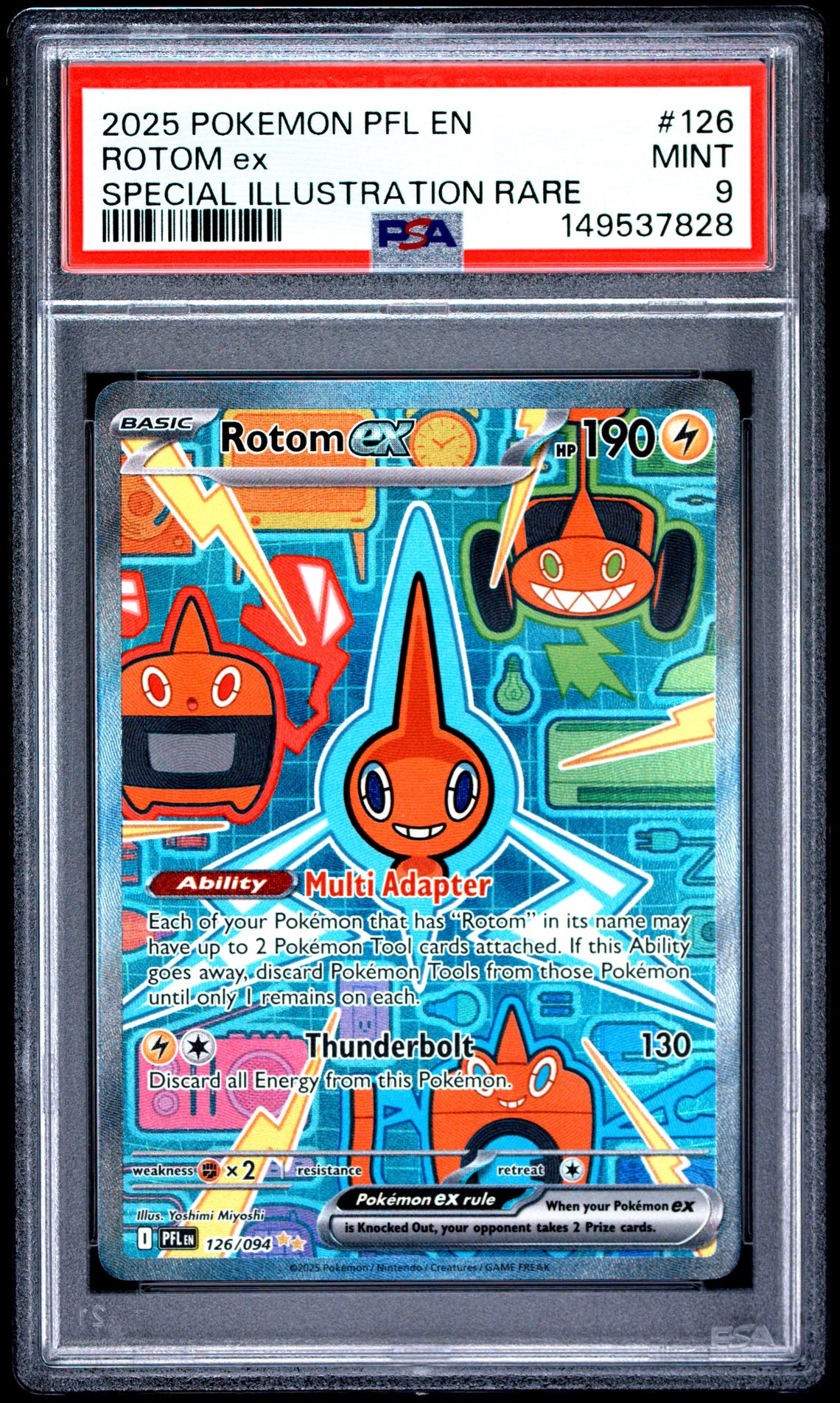 2025 Pokemon Pfl En-Phantasmal Flames Rotom Ex #126 (Special Illustration Rare) Mint 9 front