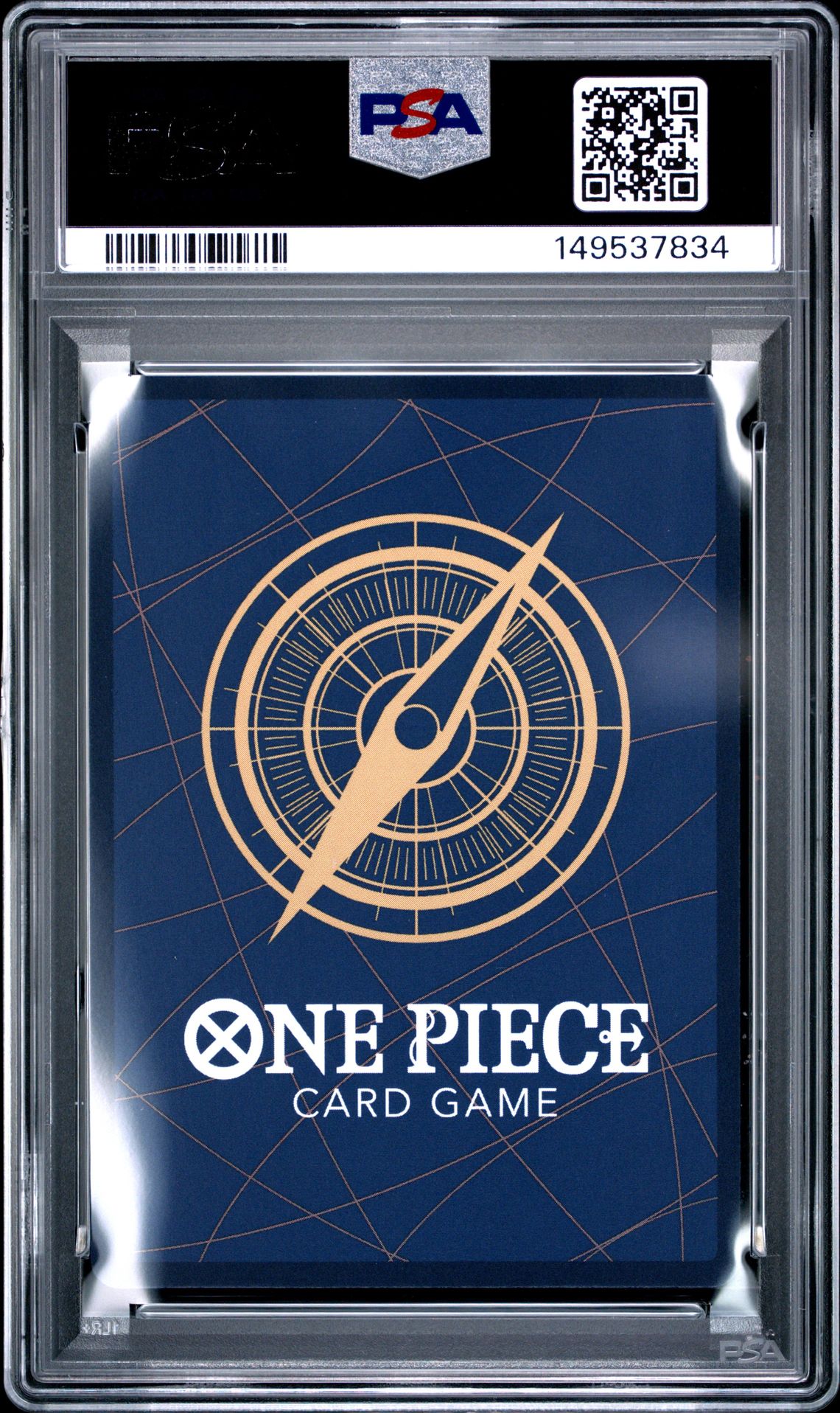 2025 One Piece Op10-Royal Blood Charlotte Flampe #056 (Special Alternate Art) Gem Mt 10 back view - PSA certificate #149537834
