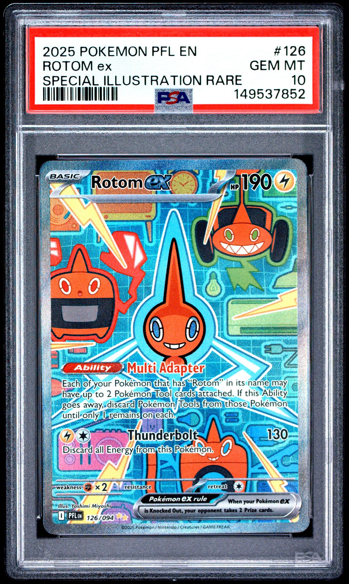 2025 Pokemon Pfl En-Phantasmal Flames Rotom Ex #126 (Special Illustration Rare) Gem Mt 10 front