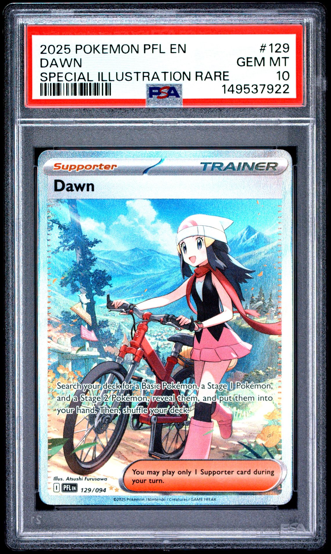 2025 Pokemon Pfl En-Phantasmal Flames Dawn #129 (Special Illustration Rare) Gem Mt 10 front