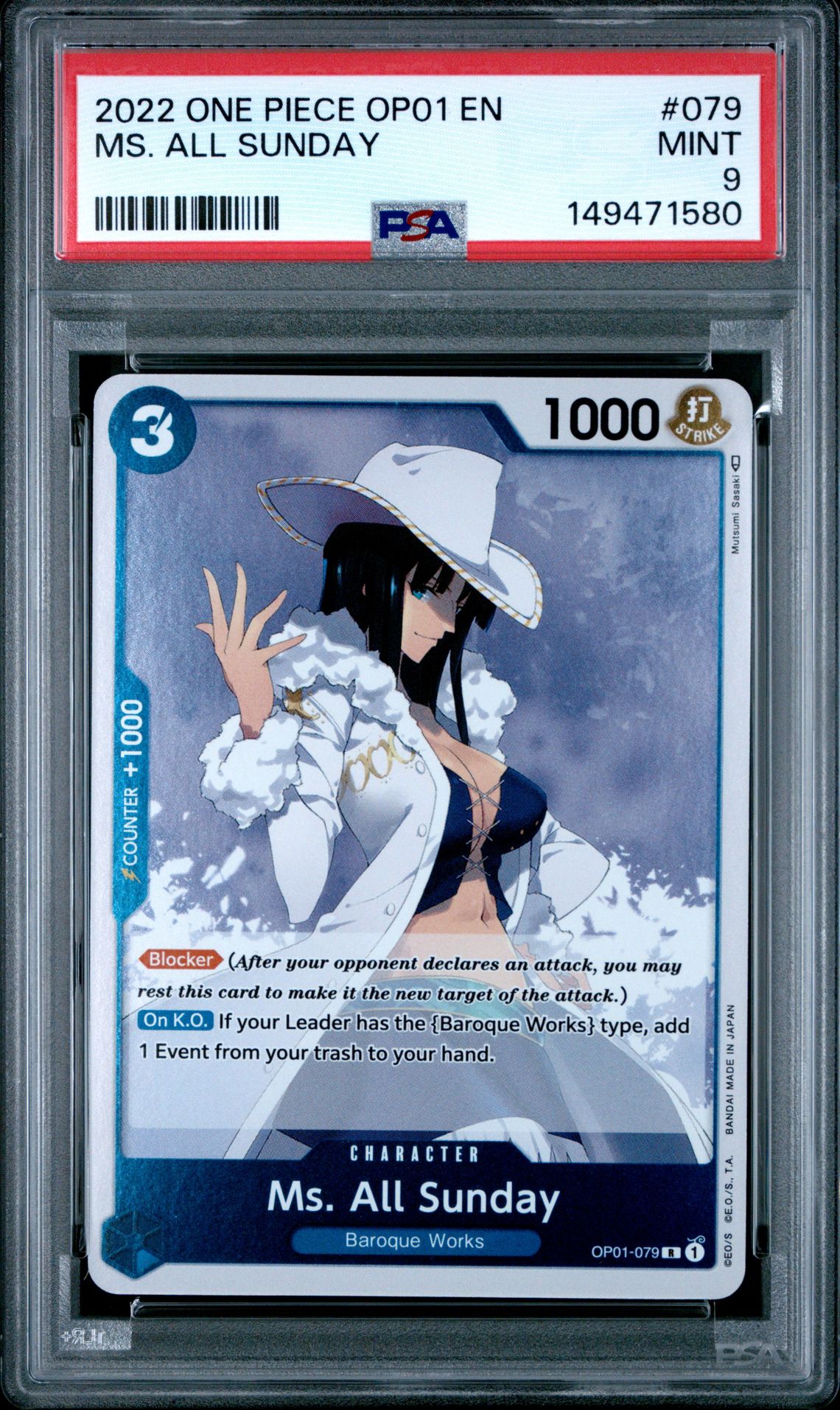 2022 One Piece Op01-Romance Dawn Ms. All Sunday #079 Mint 9 front