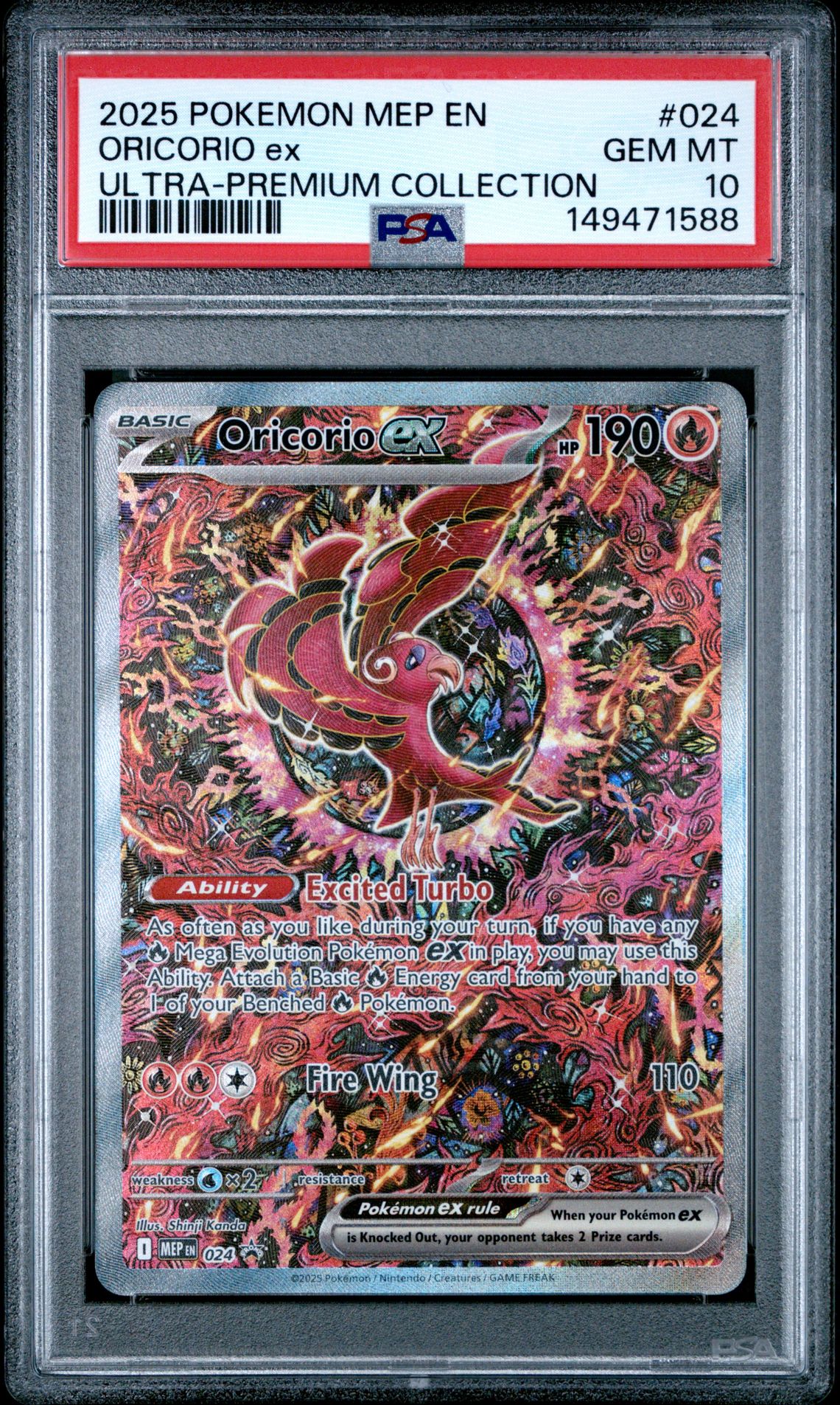 2025 Pokemon Mep En-Me Black Star Promo Oricorio Ex #024 (Ultra-Premium Collection) Gem Mt 10 front