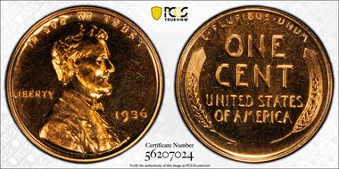 1936 1C Brilliant PR66+ RD