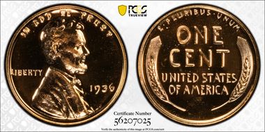 1936 1C Brilliant PR66+ RD