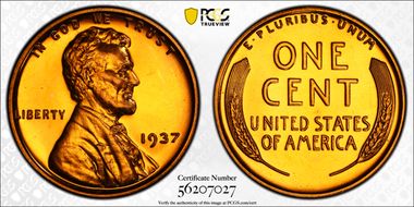 1937 1C PR67+ RD