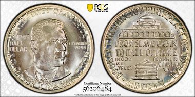 1949 50C Booker T. Washington MS68
