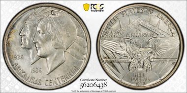 1937 50C Arkansas MS67+