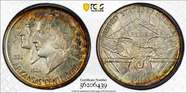 1937-S 50C Arkansas MS67+