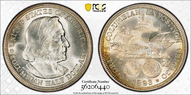 1893 50C Columbian MS67+