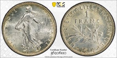 1914 1 Fr Gad-467 F-217 MS64