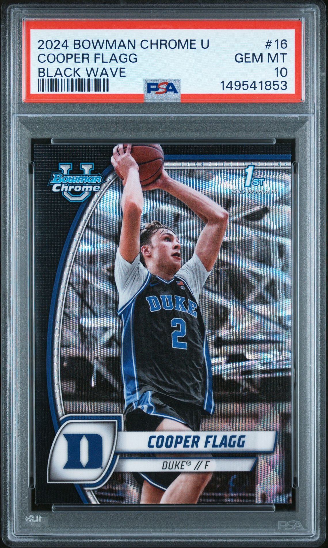 2024 Bowman BOWMAN CHROME UNIVERSITY BLACK WAVE #16 Cooper Flagg front