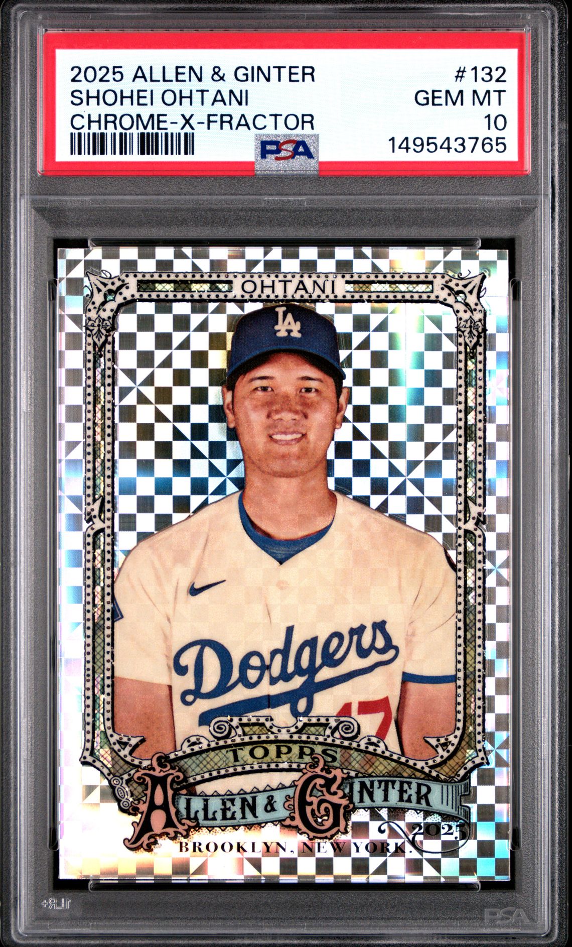 2025 Allen & Ginter TOPPS ALLEN & GINTER CHROME-X-FRACTOR #132 Shohei Ohtani front