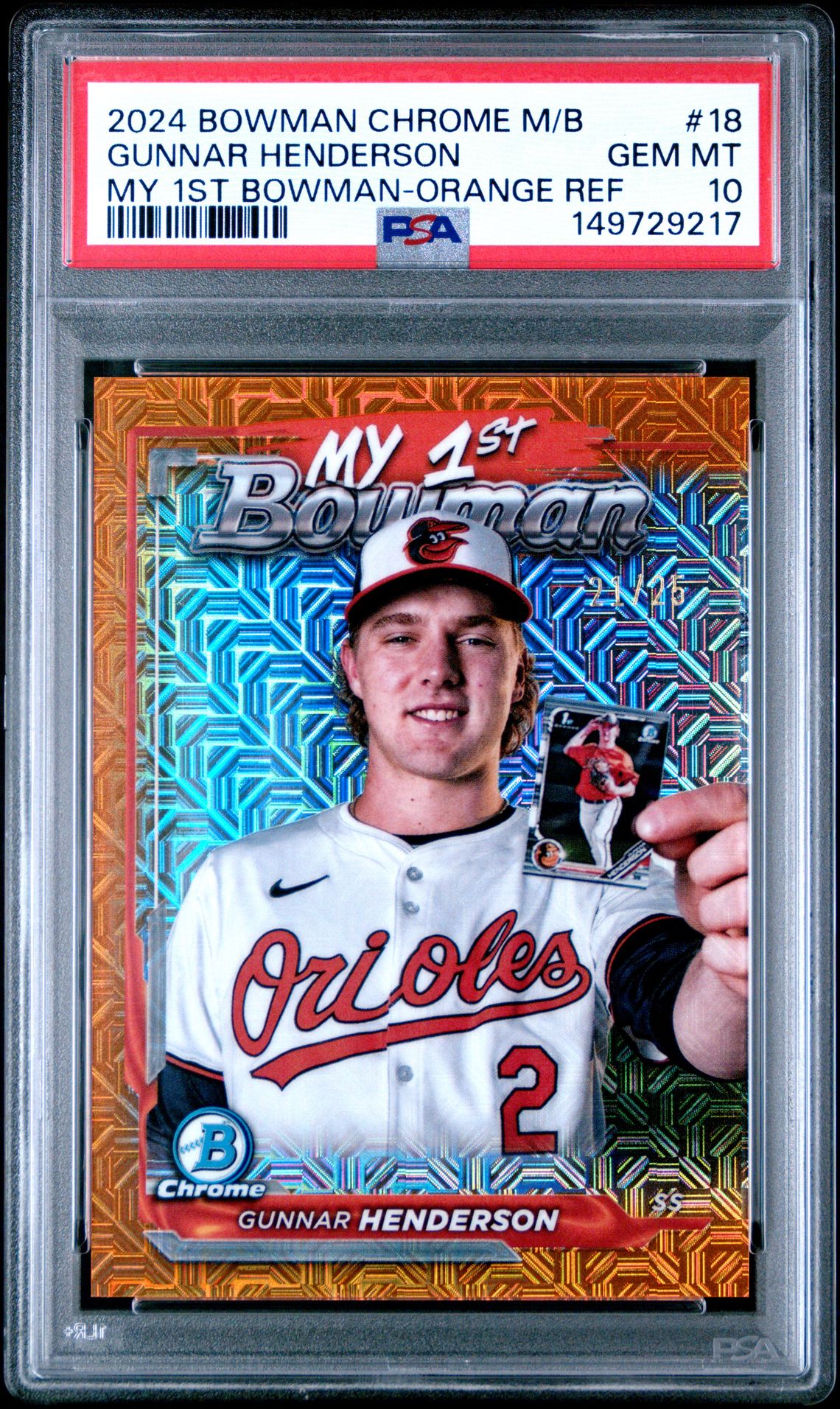 2024 Bowman BOWMAN CHROME MEGA BOX MY 1ST BOWMAN Orange Refractor Gunnar Henderson front