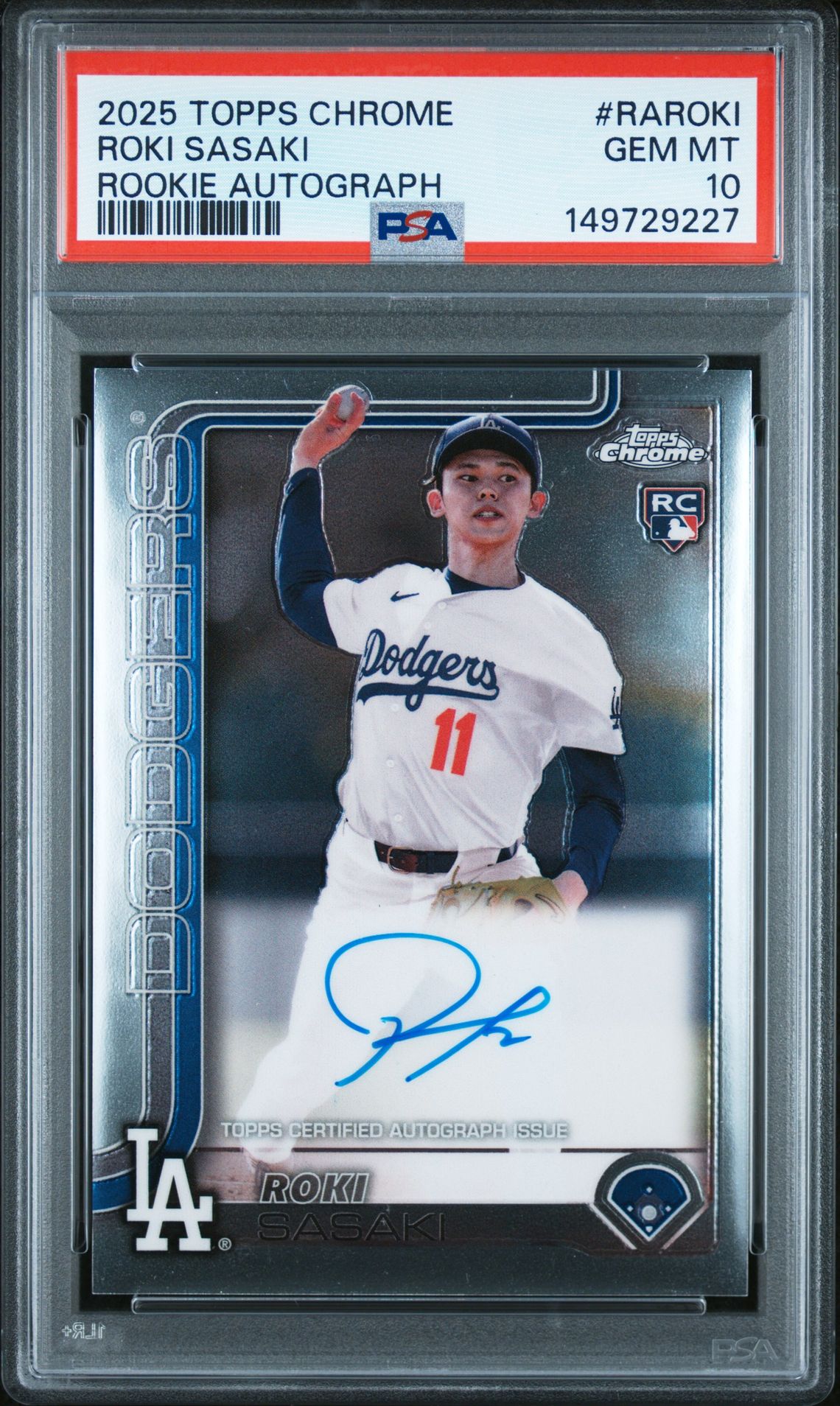 2025 Topps TOPPS CHROME ROOKIE AUTOGRAPHS Roki Sasaki front