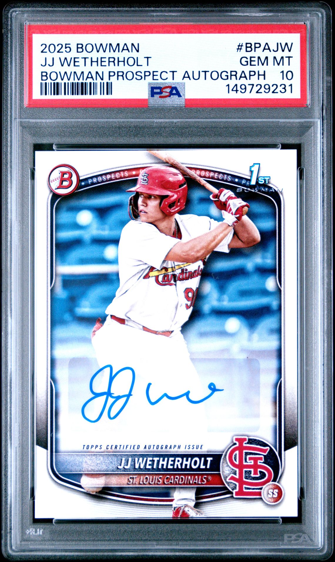 2025 Bowman BOWMAN BOWMAN PROSPECT AUTOGRAPHS #BPAJW Jj Wetherholt front
