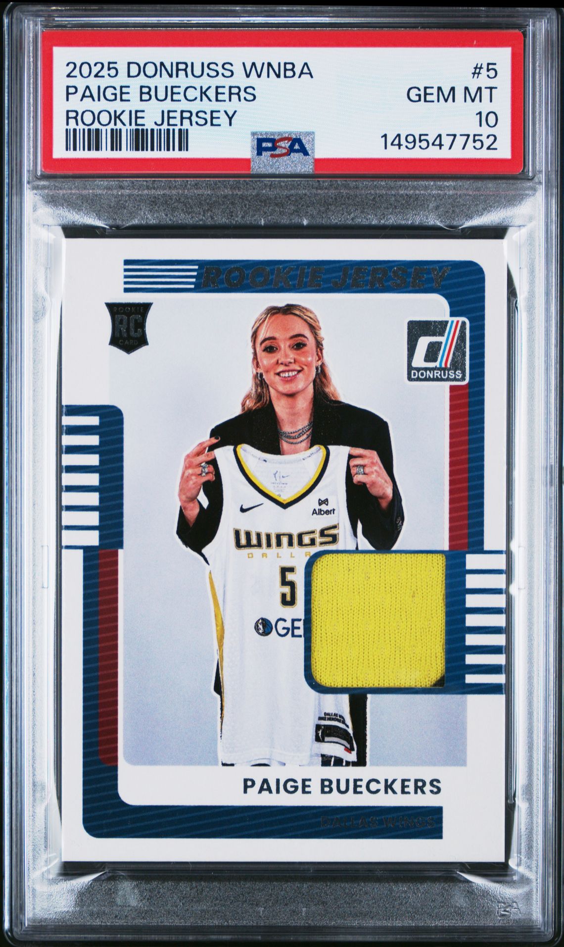 2025 Panini PANINI DONRUSS WNBA ROOKIE JERSEY #5 Paige Bueckers front