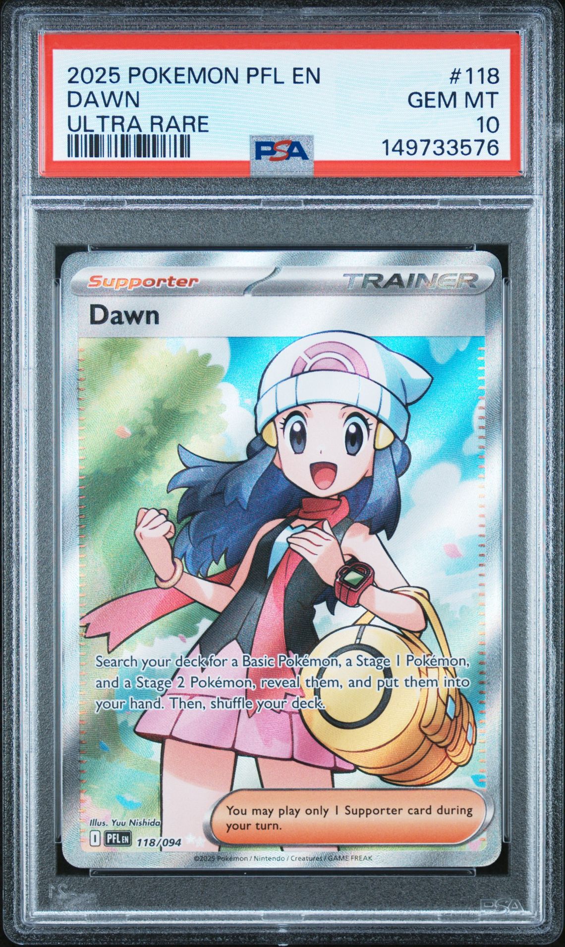 2025 Pokemon POKEMON PFL EN-PHANTASMAL FLAMES ULTRA RARE #118 Dawn front
