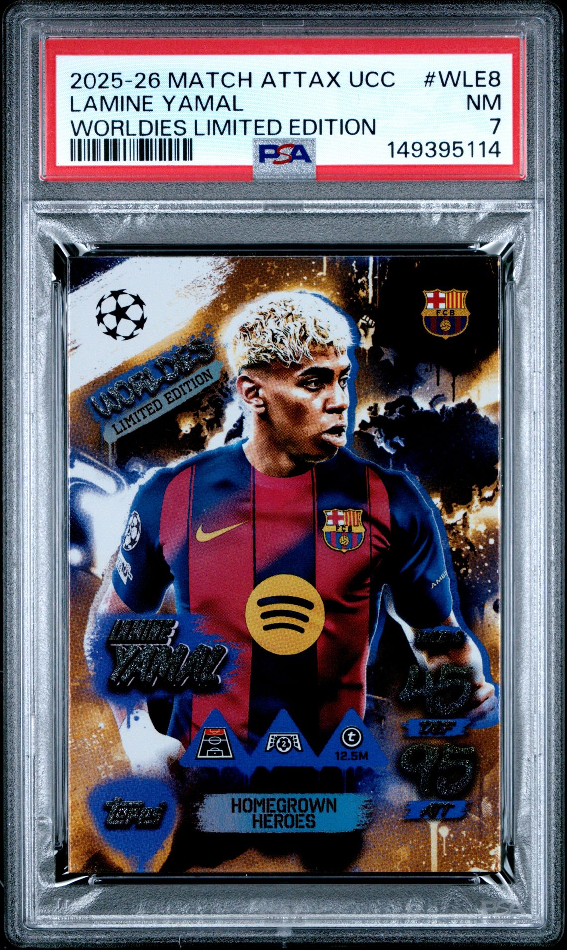 2025 Topps TOPPS MATCH ATTAX UEFA CLUB COMPETITIONS WORLDIES LIMITED EDITION #WLE8 Lamine Yamal front